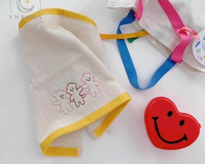 韓國刺繡純棉柔軟小毛巾
