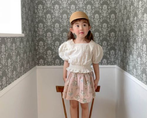 【春款】短版澎袖蕾絲上衣