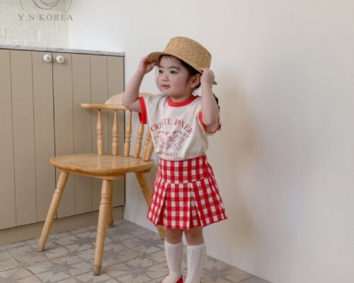【春款】百褶格子褲裙