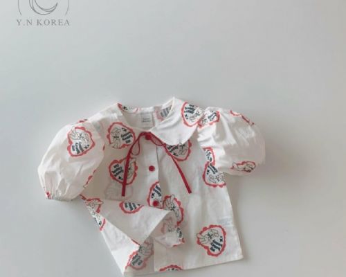 復古兔子愛心上衣