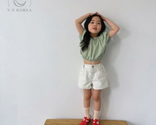 【闆娘自留款】韓國童裝公主袖短版上衣