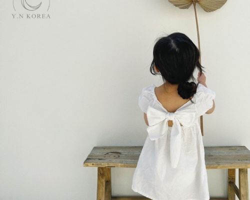 【韓國童裝】純白氣質仙女洋裝