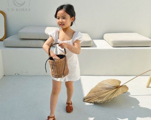 【韓國童裝】純白氣質仙女洋裝
