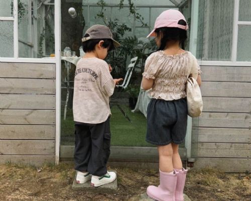 【闆娘自留款】韓國童裝渲染花袖上衣