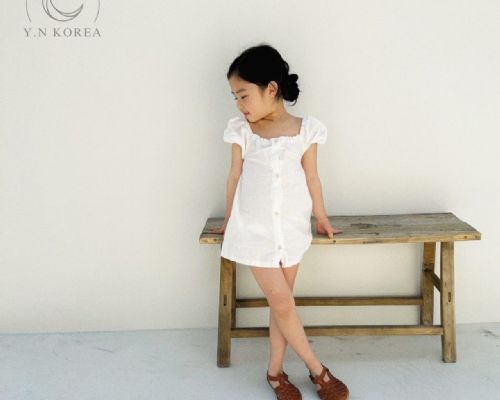 【韓國童裝】純白氣質仙女洋裝