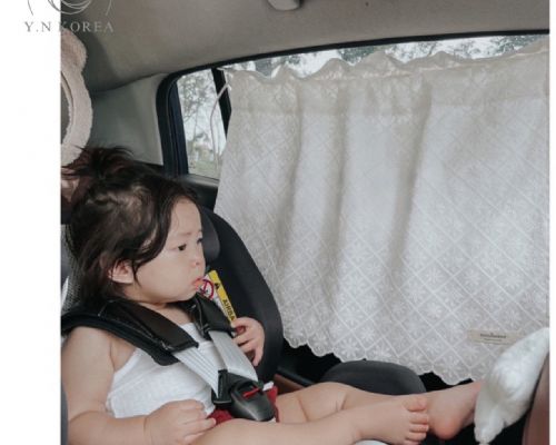 韓國復古蕾絲汽車遮光簾
