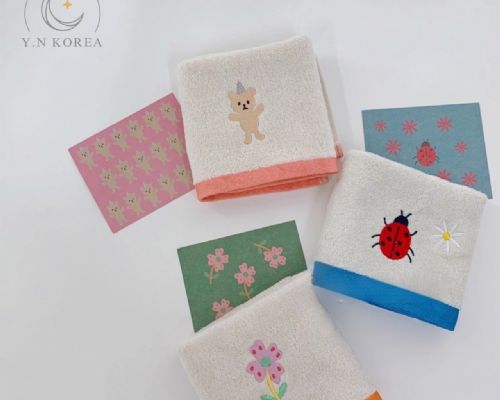 韓國刺繡純棉柔軟小毛巾